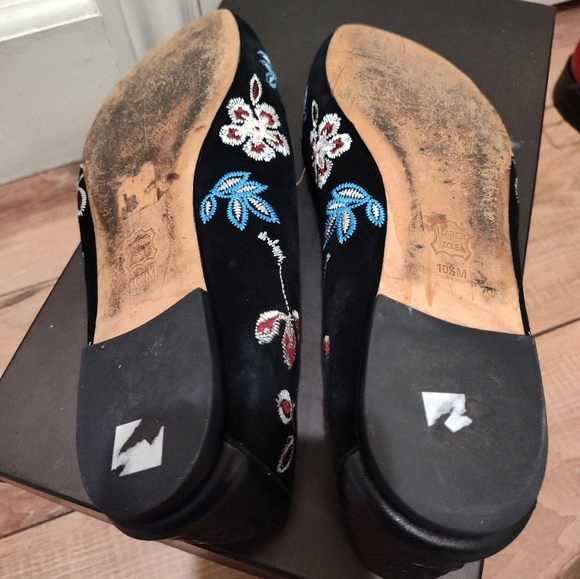 Tory Burch Navy Floral Embroidered Flats - Picture 10 of 10